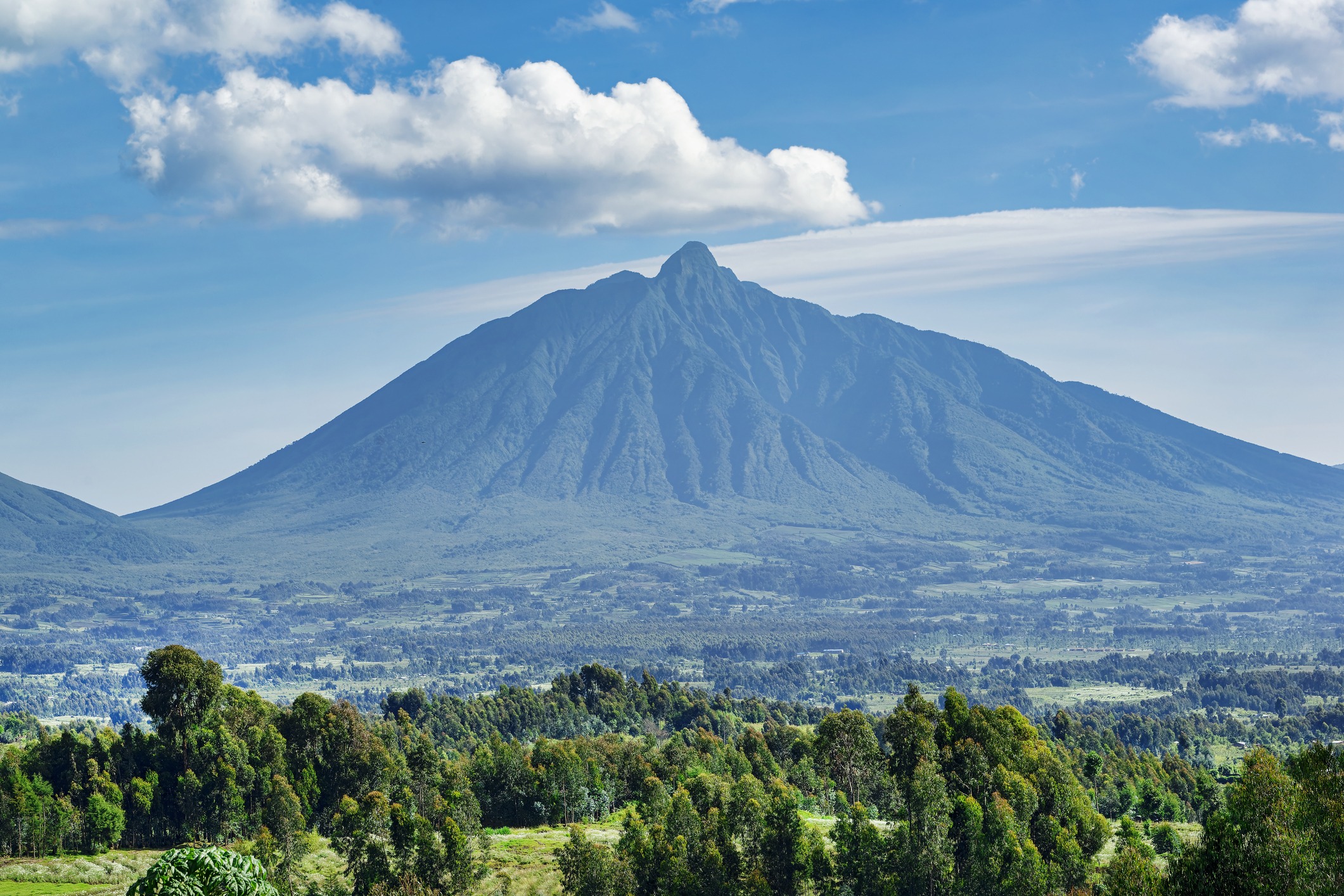 Mount Bisoke (or Visoke) volcano, Virunga Mountais, between Congo and Rwanda